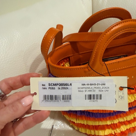 MARNI Tropicalia leather-trimmed faux raffia bucket bag NWT - Picture 8 of 9